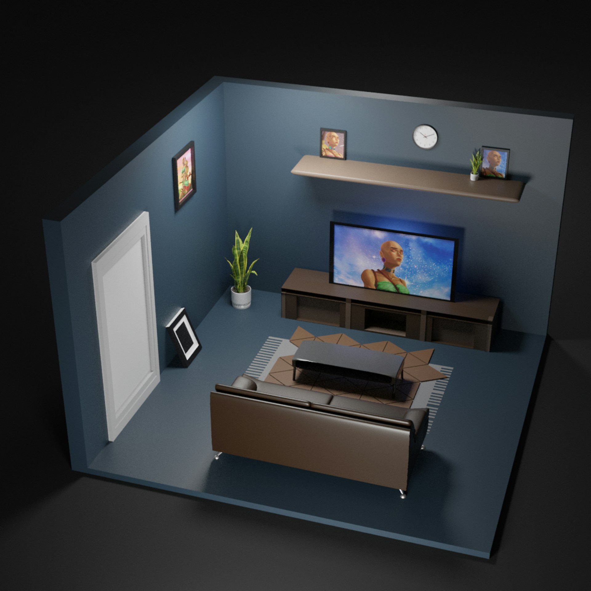 custom-built storage in studio with Murphy bed and desk