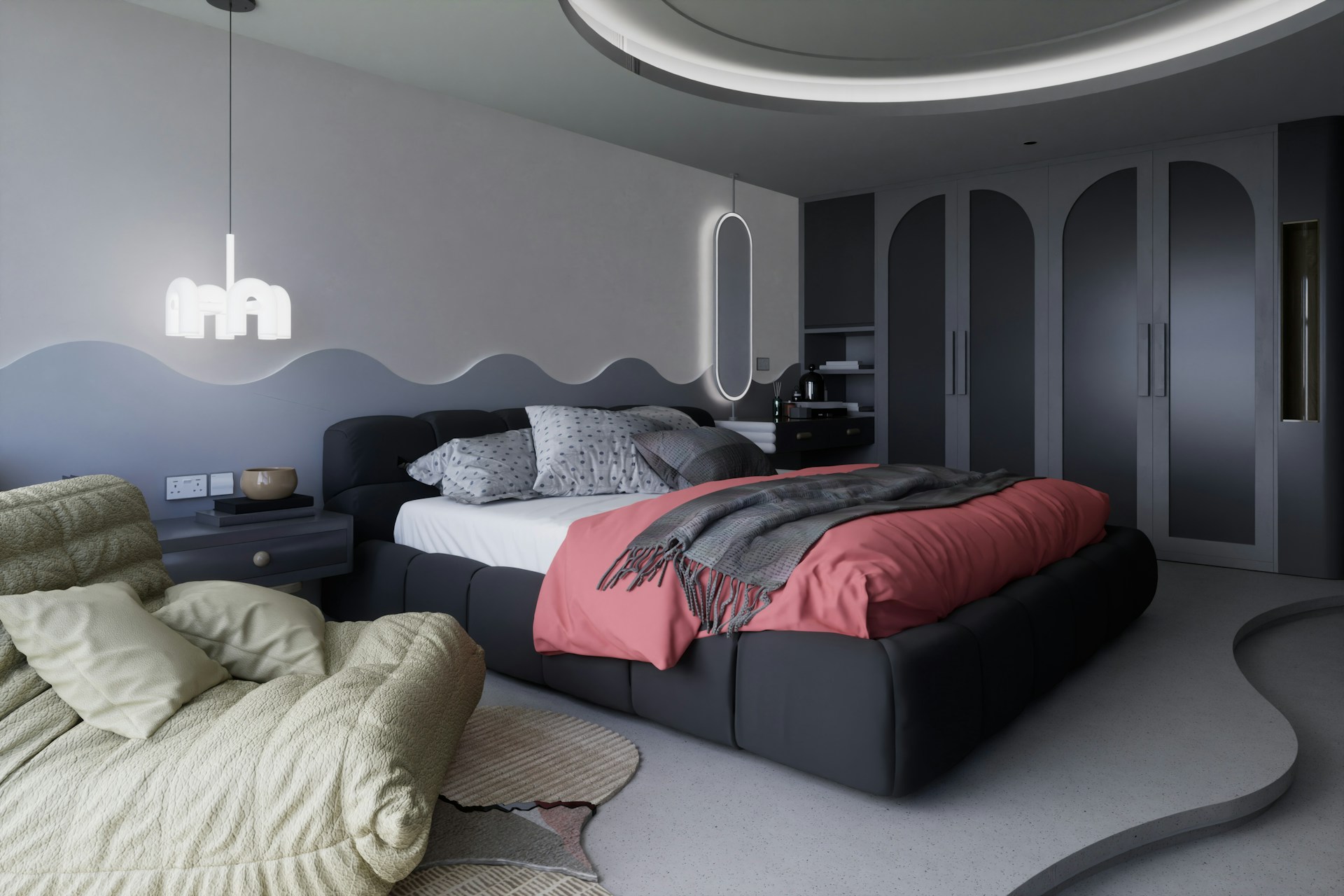 multifunctional studio with bed styled as a sofa